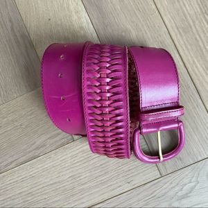 Fuscia leather belt